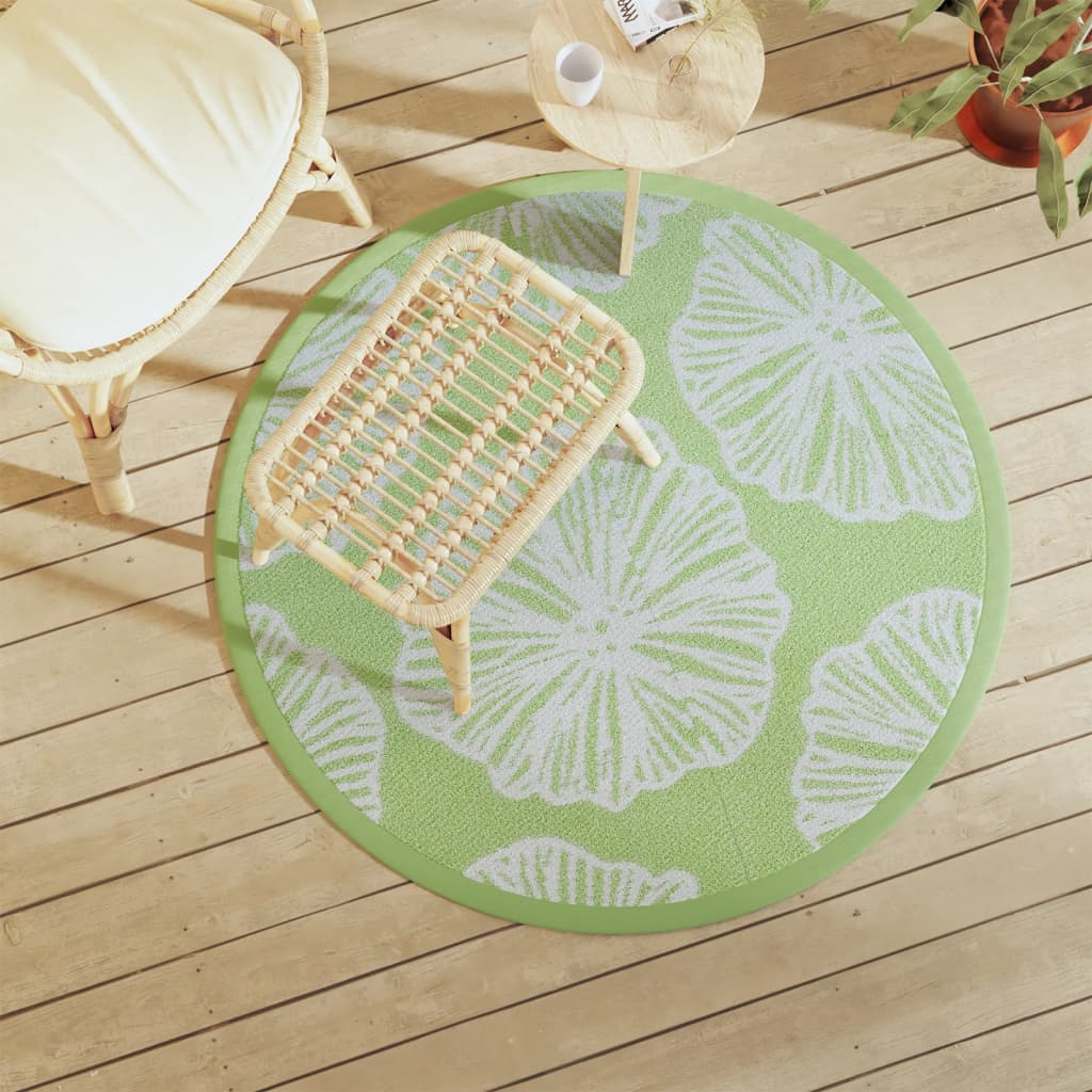 vidaXL Outdoor Carpet ARAKIL Green Ø120 cm PP