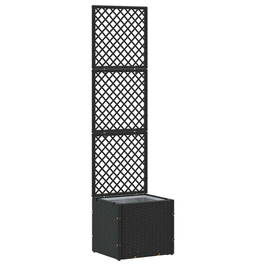 vidaXL Garden Trellis Planter Black 35 x 30 x 135 cm Metal