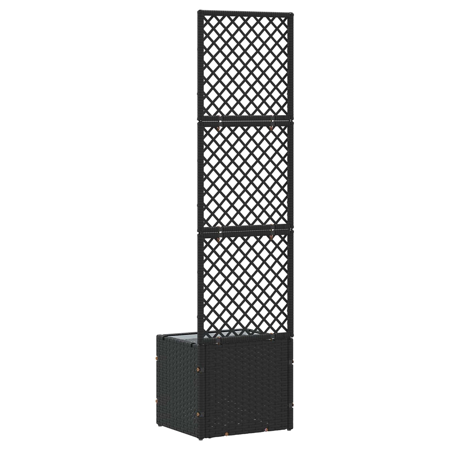 vidaXL Garden Trellis Planter Black 35 x 30 x 135 cm Metal