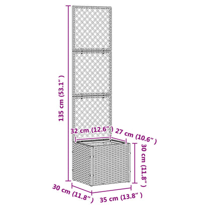 vidaXL Garden Trellis Planter Black 35 x 30 x 135 cm Metal