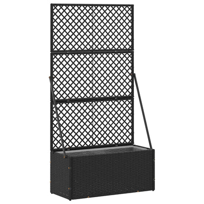 vidaXL Garden Trellis Planter Black 70 x 30 x 135 cm Metal