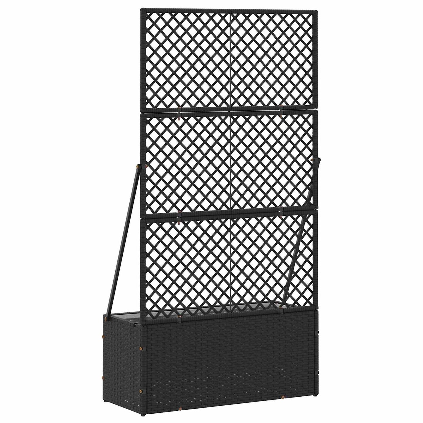 vidaXL Garden Trellis Planter Black 70 x 30 x 135 cm Metal