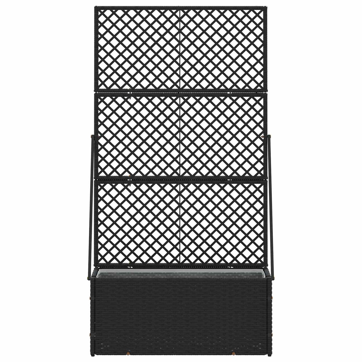 vidaXL Garden Trellis Planter Black 70 x 30 x 135 cm Metal