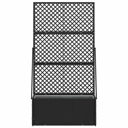 vidaXL Garden Trellis Planter Black 70 x 30 x 135 cm Metal