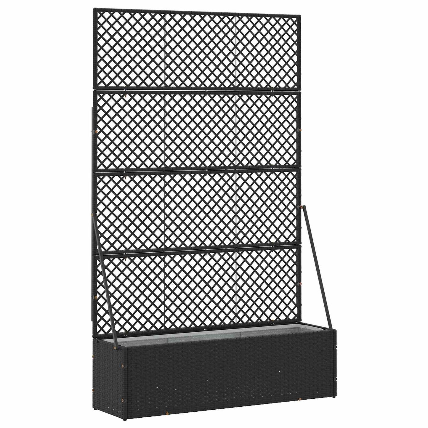 vidaXL Garden Trellis Planter Black 105 x 30 x 170 cm Metal