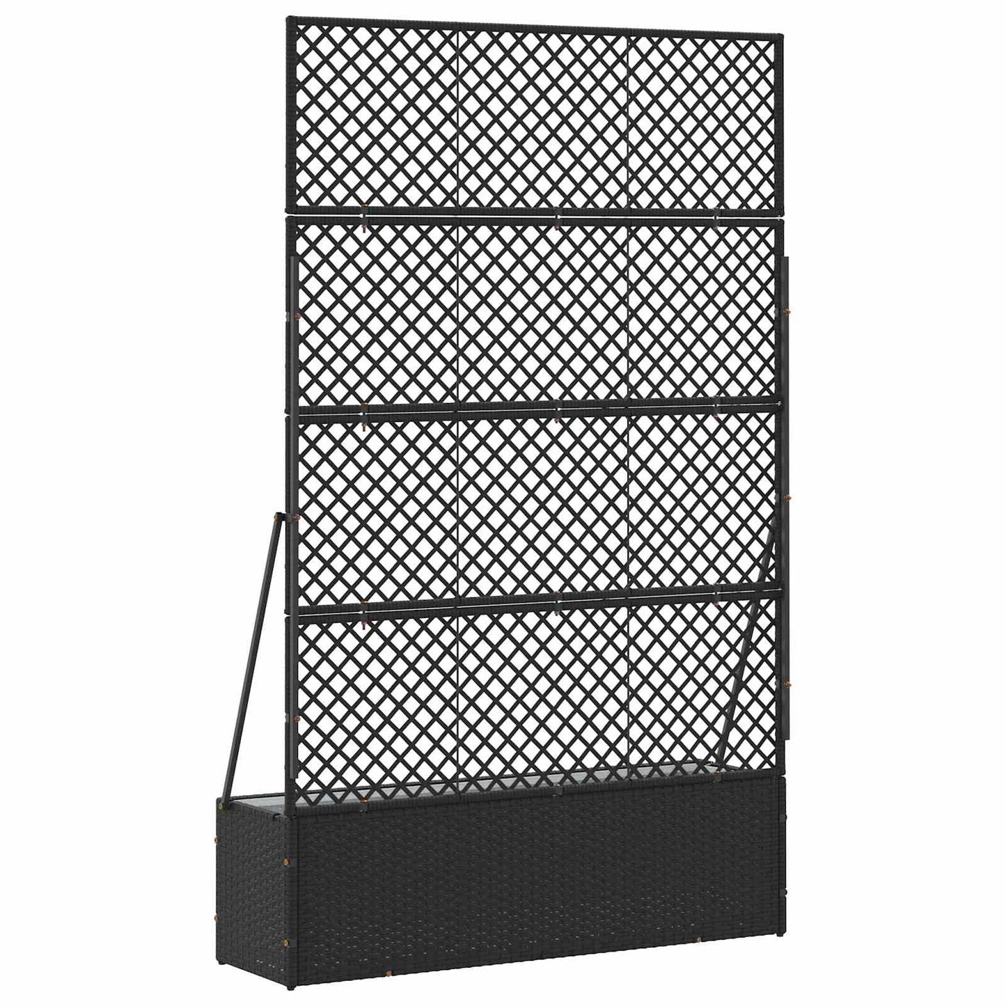 vidaXL Garden Trellis Planter Black 105 x 30 x 170 cm Metal