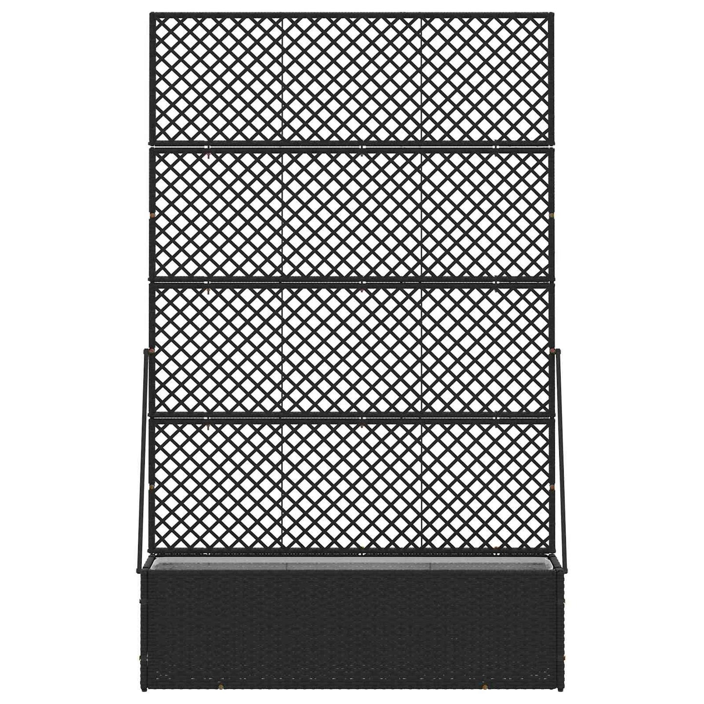 vidaXL Garden Trellis Planter Black 105 x 30 x 170 cm Metal