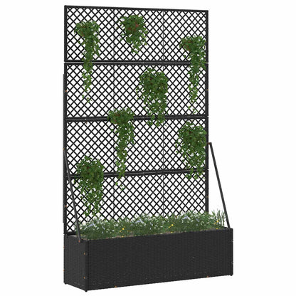 vidaXL Garden Trellis Planter Black 105 x 30 x 170 cm Metal