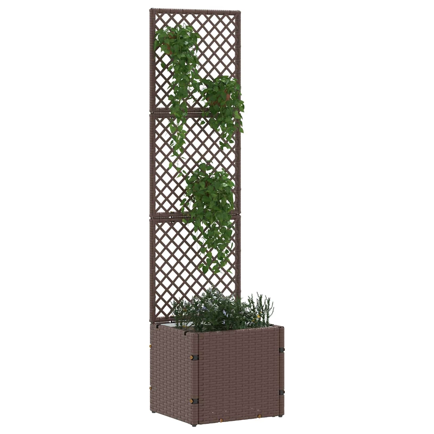 vidaXL Garden Trellis Planter Brown 35 x 30 x 135 cm Metal
