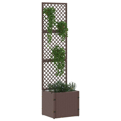vidaXL Garden Trellis Planter Brown 35 x 30 x 135 cm Metal