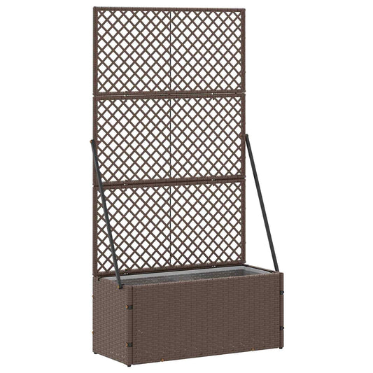 vidaXL Garden Trellis Planter Brown 70 x 30 x 135 cm Metal