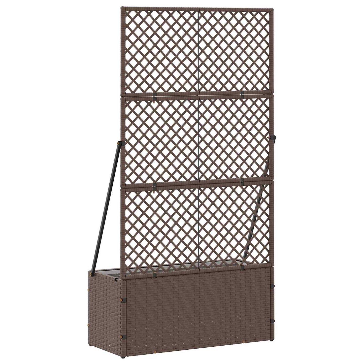 vidaXL Garden Trellis Planter Brown 70 x 30 x 135 cm Metal