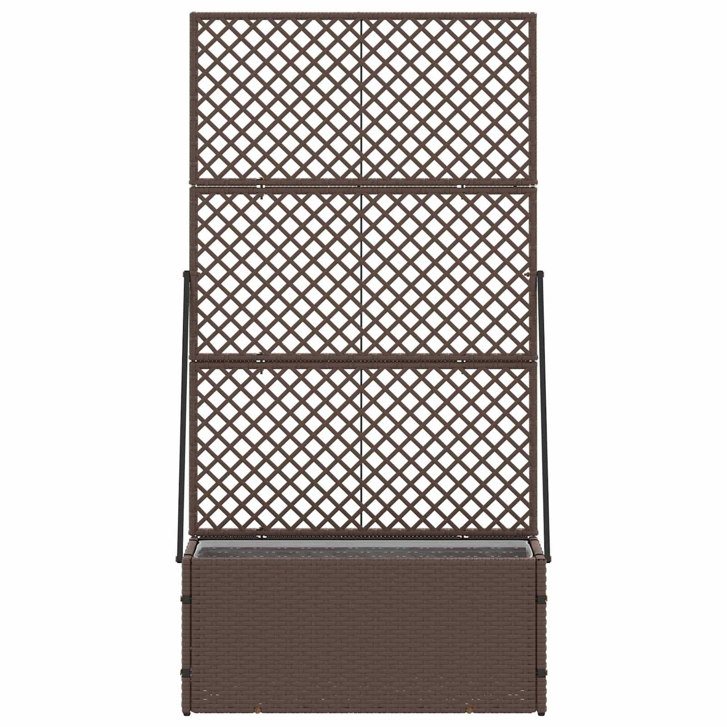 vidaXL Garden Trellis Planter Brown 70 x 30 x 135 cm Metal