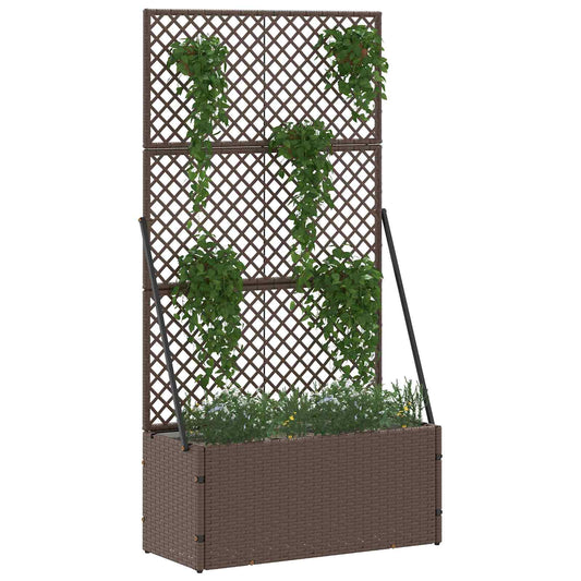 vidaXL Garden Trellis Planter Brown 70 x 30 x 135 cm Metal