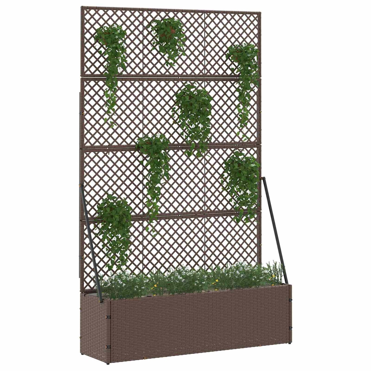 vidaXL Garden Trellis Planter Brown 105 x 30 x 170 cm Metal