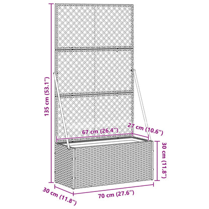 vidaXL Garden Trellis Planter Brown 105 x 30 x 170 cm Metal