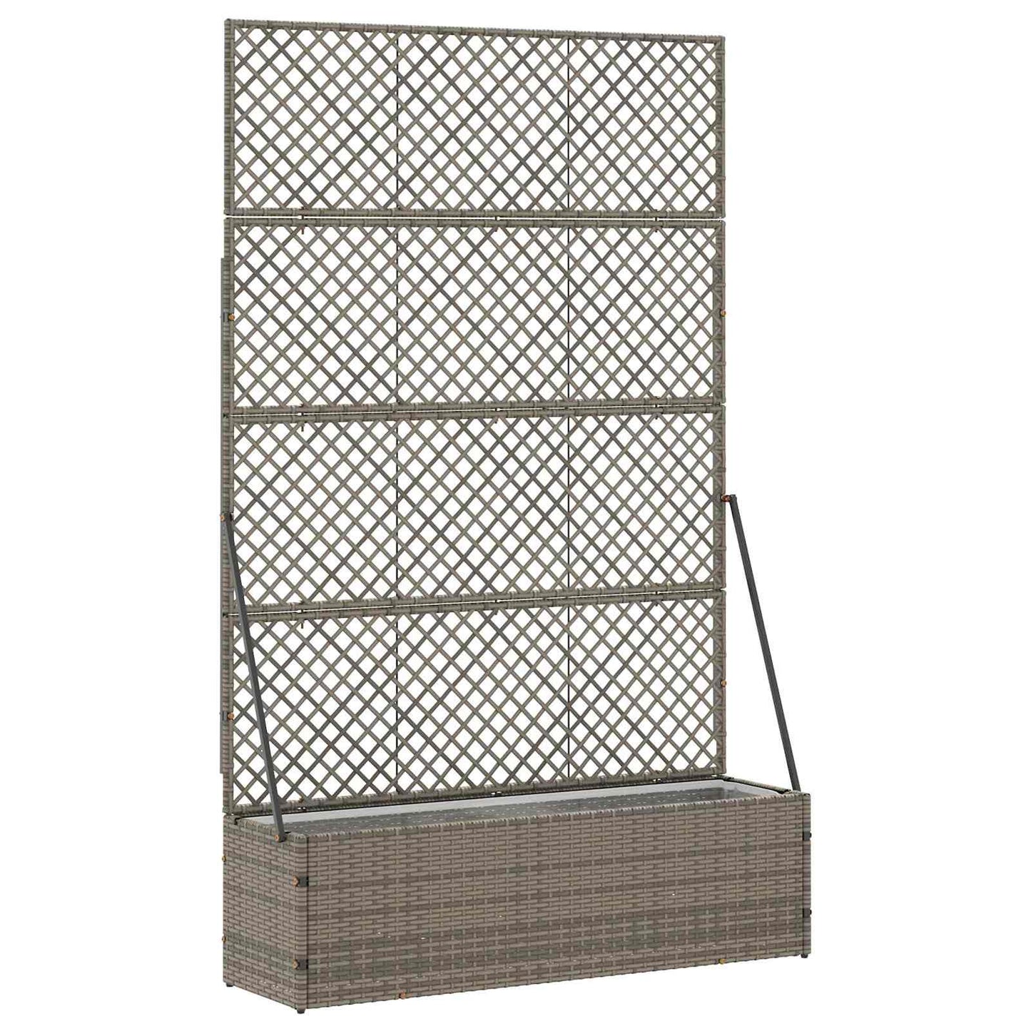 vidaXL Garden Trellis Planter Grey 105 x 30 x 170 cm Metal