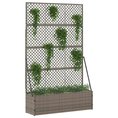 vidaXL Garden Trellis Planter Grey 105 x 30 x 170 cm Metal
