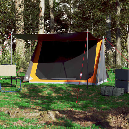 vidaXL Camping Tent 2-Person Grey and Orange Waterproof
