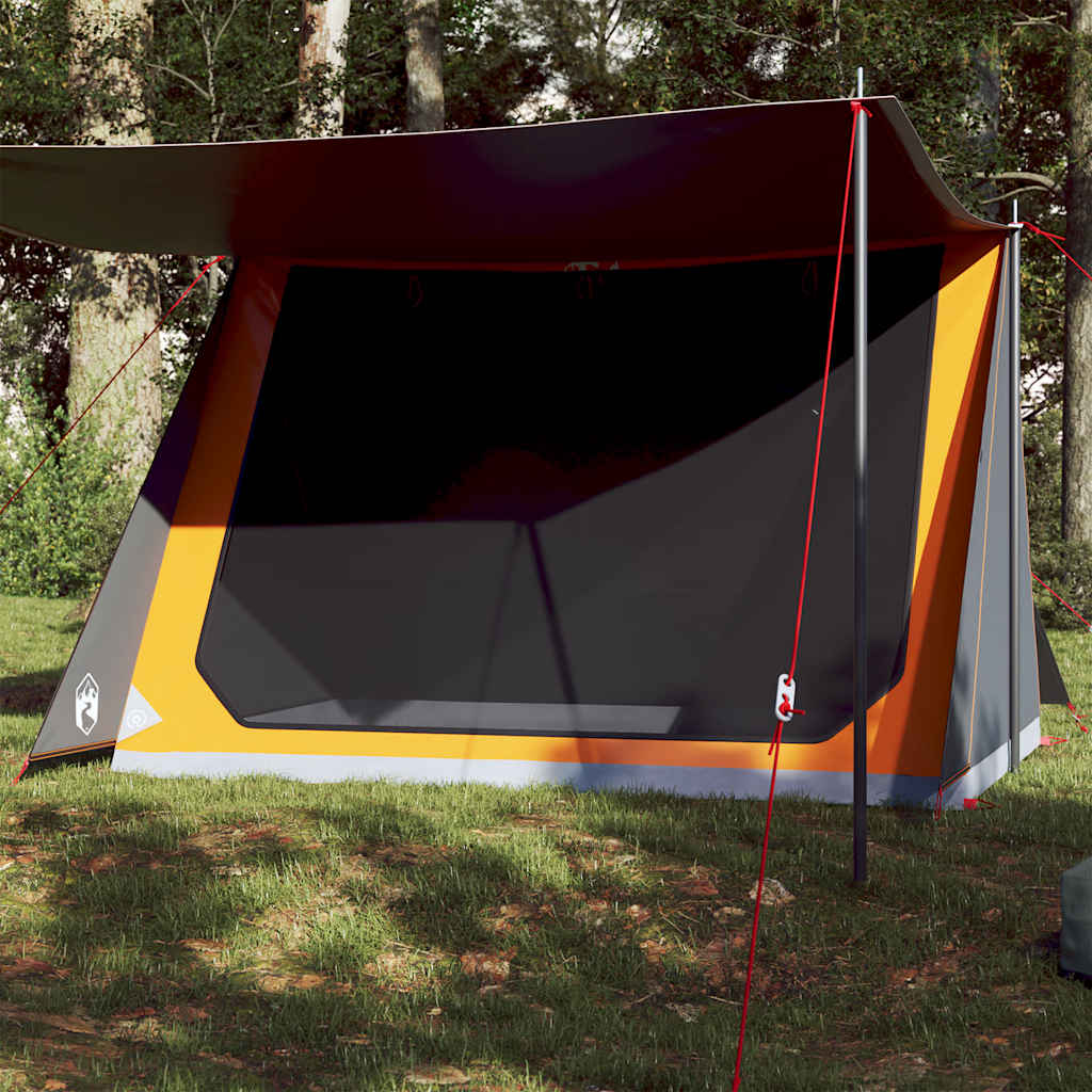 vidaXL Camping Tent 2-Person Grey and Orange Waterproof