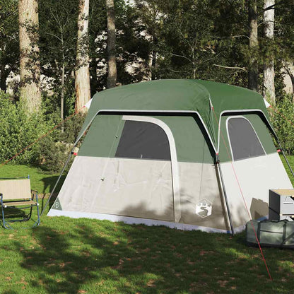 vidaXL Camping Tent Cabin 4-Person Green Waterproof