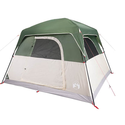 vidaXL Camping Tent Cabin 4-Person Green Waterproof