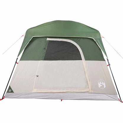 vidaXL Camping Tent Cabin 4-Person Green Waterproof