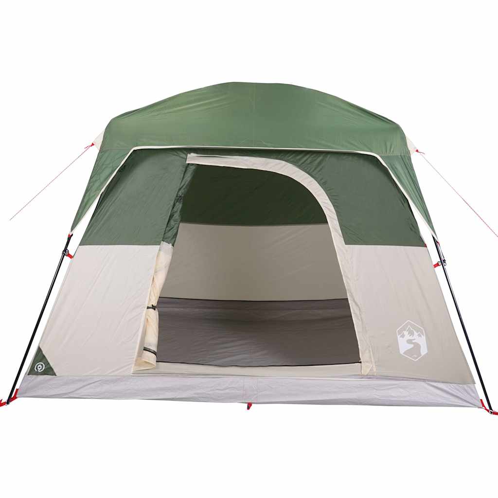 vidaXL Camping Tent Cabin 4-Person Green Waterproof