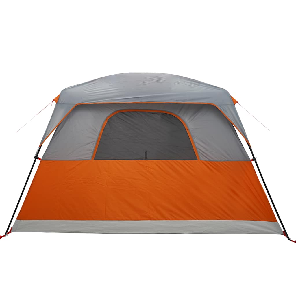 vidaXL Camping Tent Cabin 4-Person Orange Waterproof