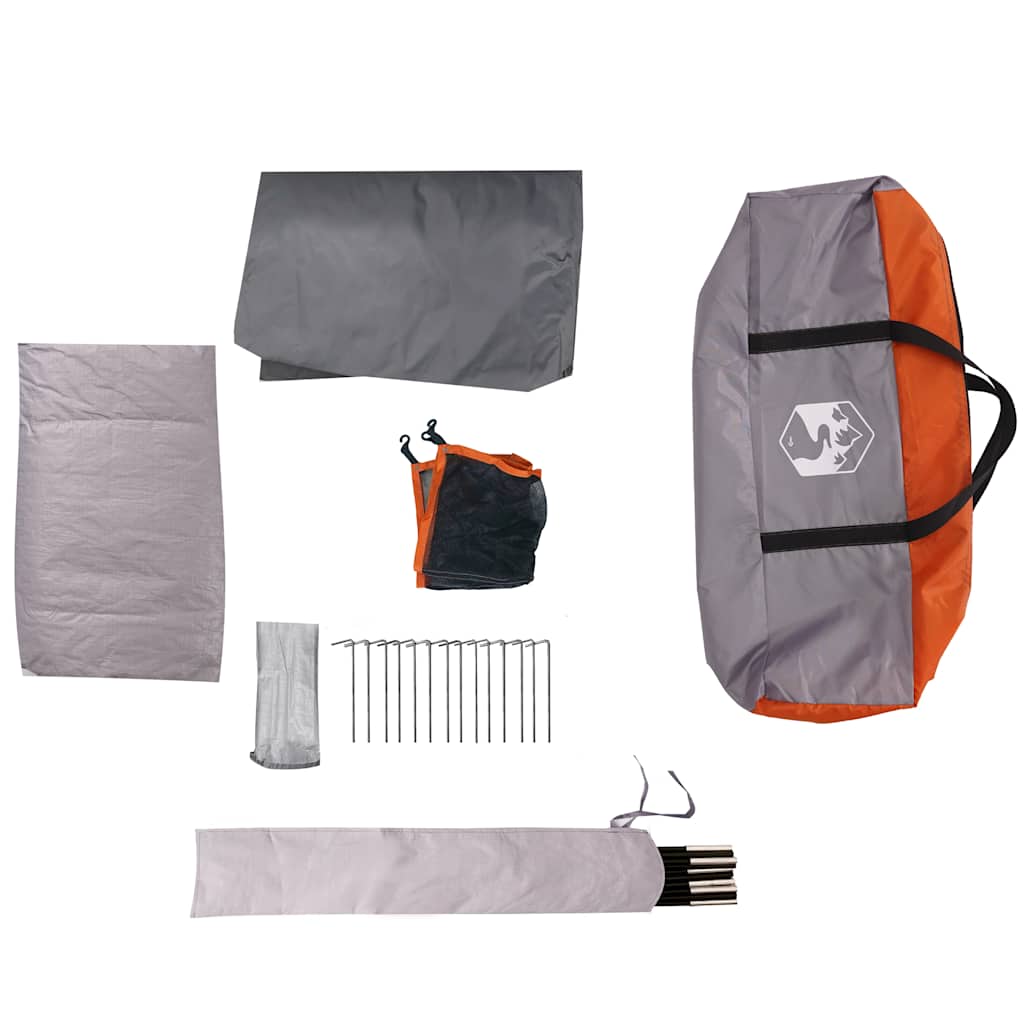 vidaXL Family Tent Cabin 6-Person Orange Waterproof