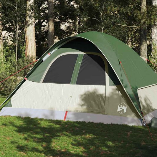 vidaXL Family Tent Dome 6-Person Green Waterproof