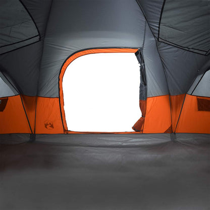 vidaXL Family Tent Dome 11-Person Grey and Orange Waterproof