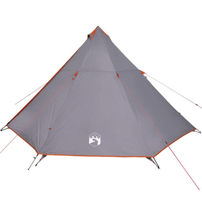 vidaXL Family Tent Tipi 8-Person Grey and Orange Waterproof