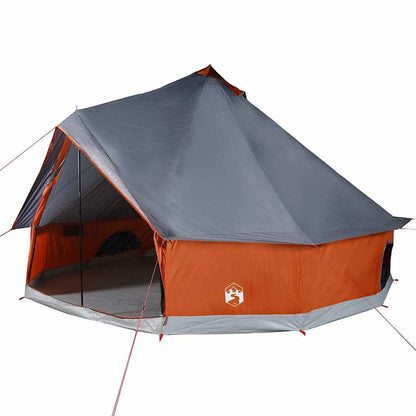 vidaXL Family Tent Tipi 8-Person Grey and Orange Waterproof