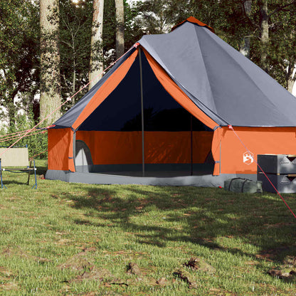 vidaXL Family Tent Tipi 8-Person Grey and Orange Waterproof