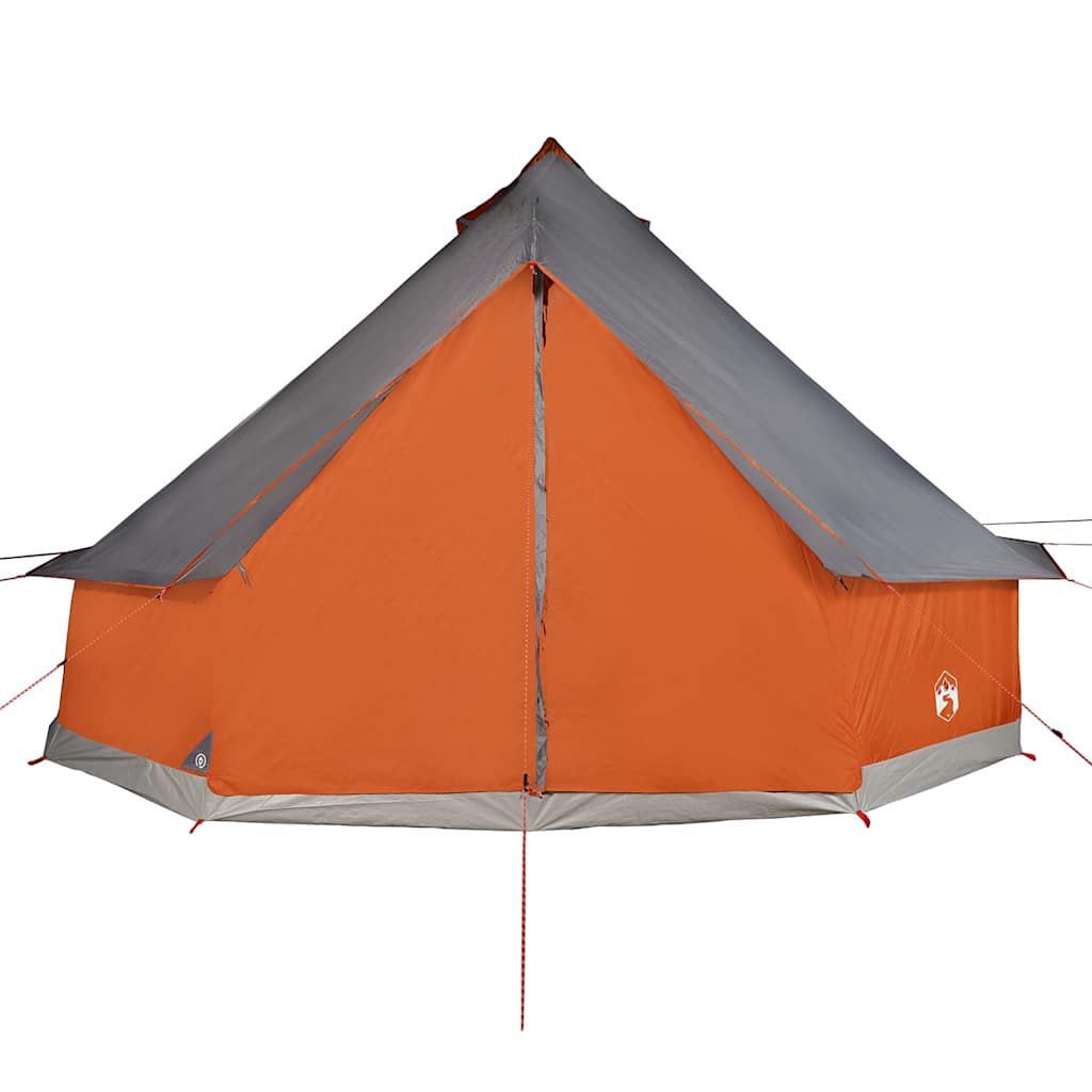 vidaXL Family Tent Tipi 8-Person Grey and Orange Waterproof