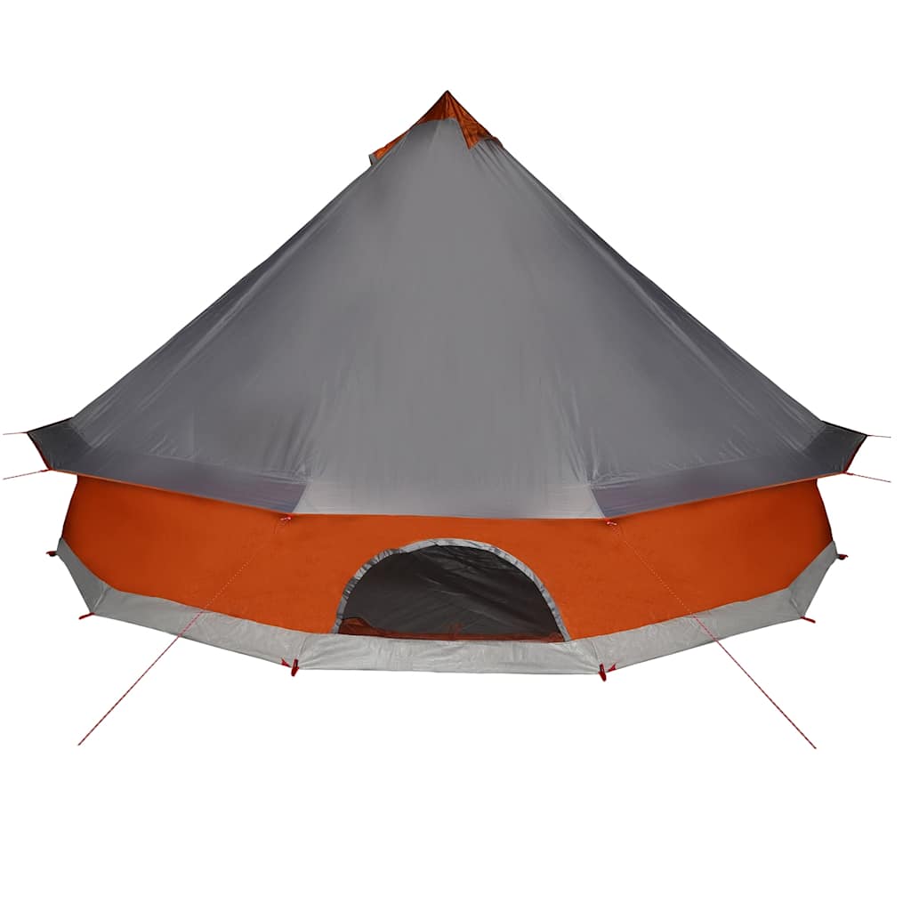 vidaXL Family Tent Tipi 8-Person Grey and Orange Waterproof