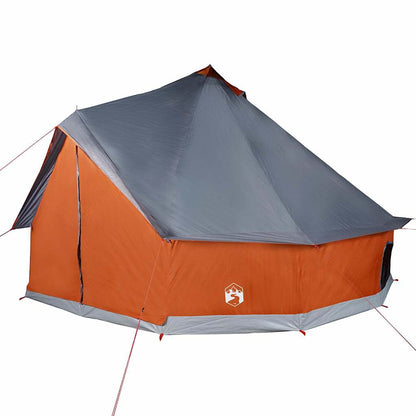 vidaXL Family Tent Tipi 10-Person Grey and Orange Waterproof