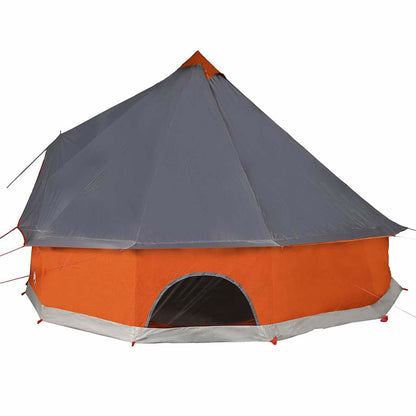 vidaXL Family Tent Tipi 10-Person Grey and Orange Waterproof