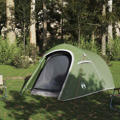 vidaXL Camping Tent Tunnel 3-Person Green Waterproof