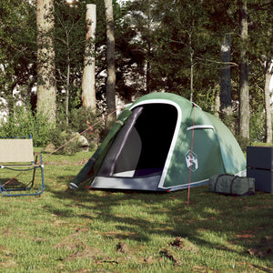 vidaXL Camping Tent Tunnel 2-Person Green Waterproof