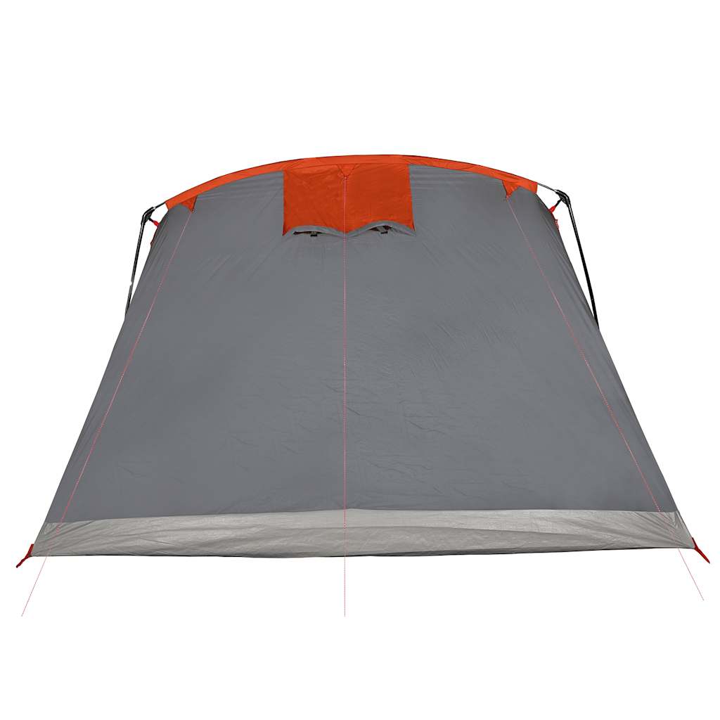 vidaXL Family Tent Tunnel 8-Person Grey and Orange Waterproof