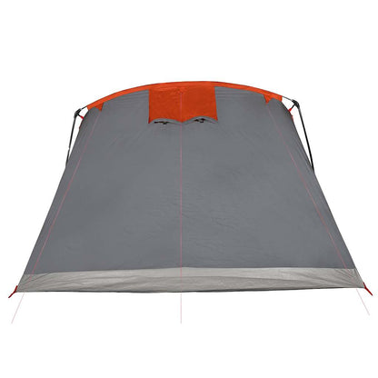 vidaXL Family Tent Tunnel 8-Person Grey and Orange Waterproof