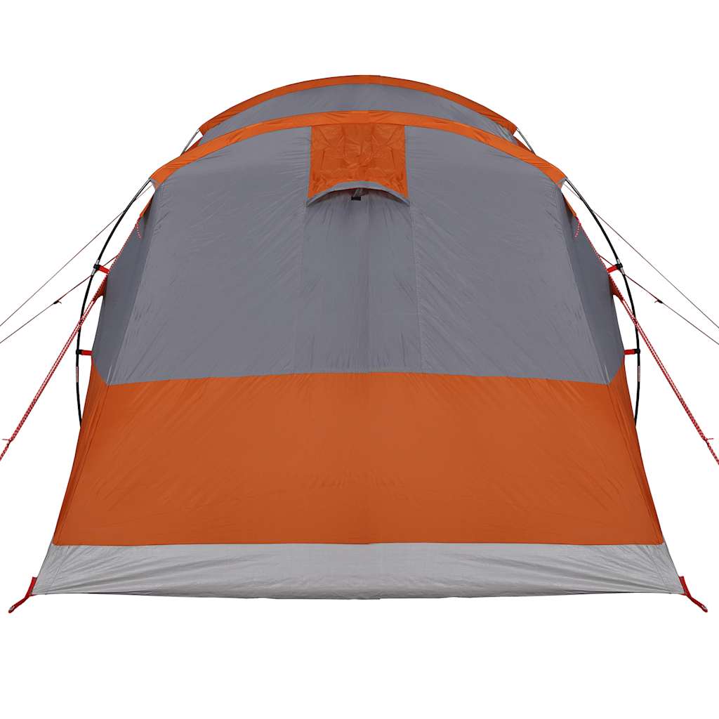 vidaXL Camping Tent Tunnel 3-Person Grey and Orange Waterproof