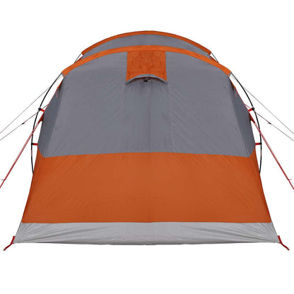 vidaXL Camping Tent Tunnel 3-Person Grey and Orange Waterproof
