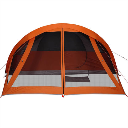 vidaXL Family Tent Cabin 6-Person Grey and Orange Waterproof