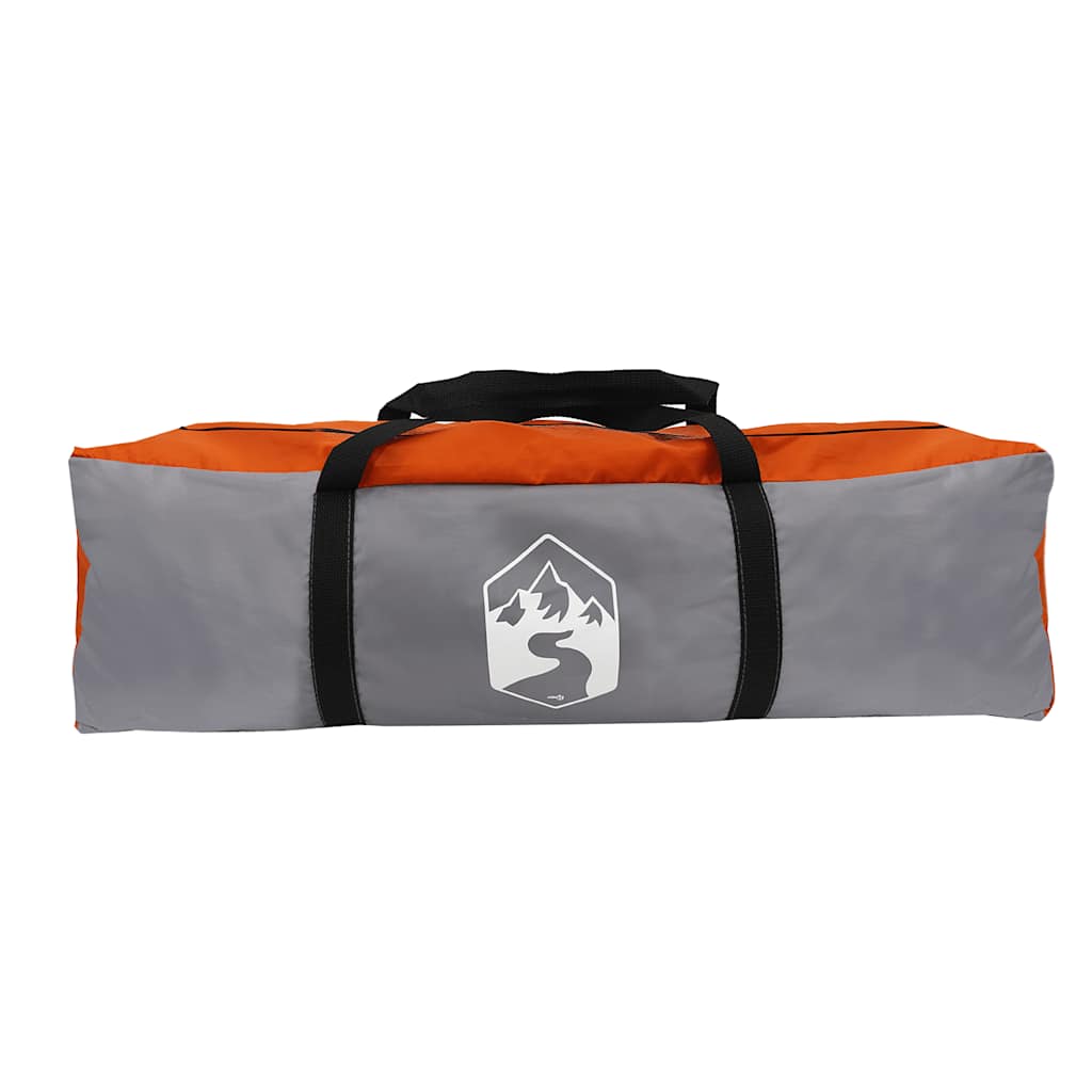 vidaXL Family Tent Cabin 6-Person Grey and Orange Waterproof