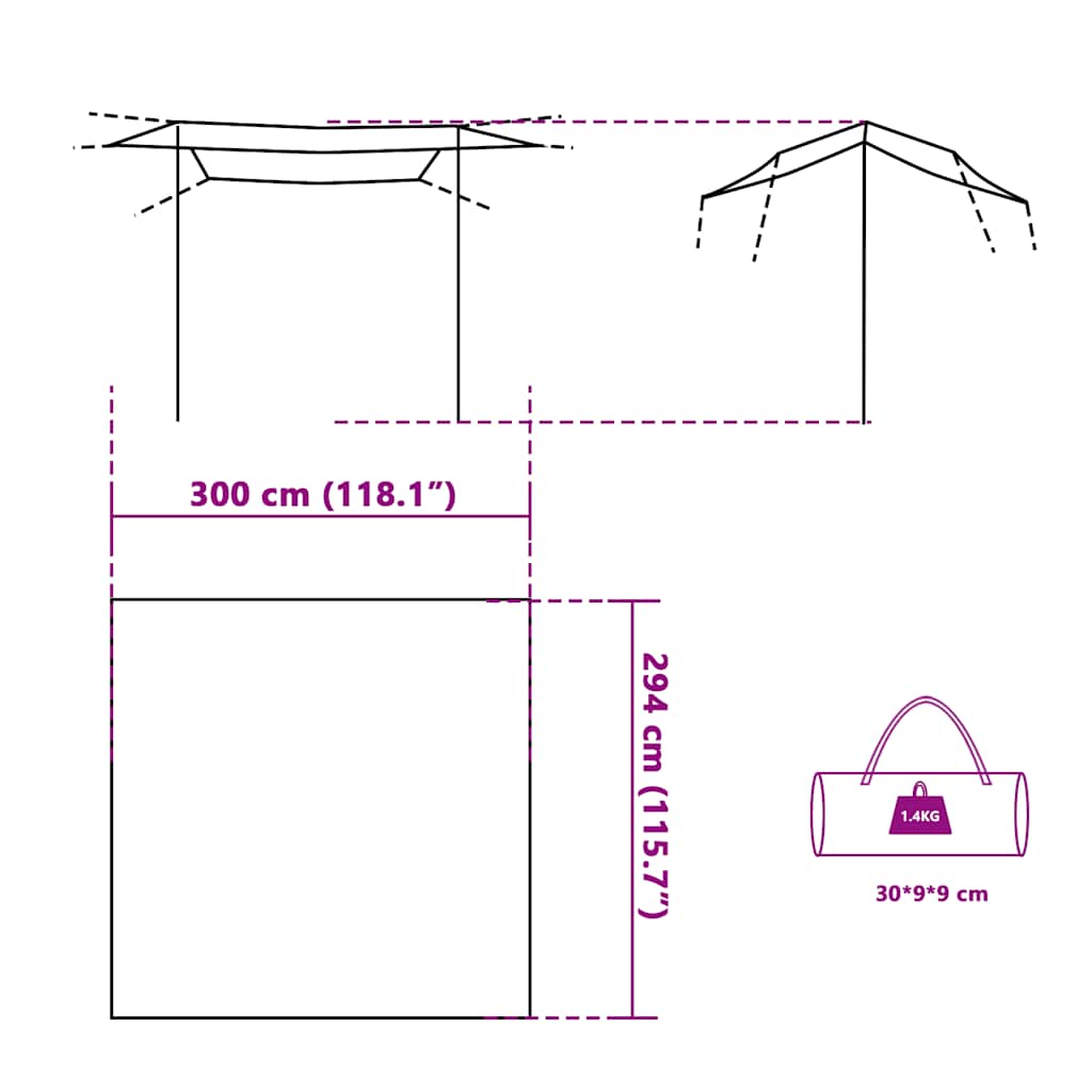 vidaXL Camping Tarp Blue 300x294 cm Waterproof