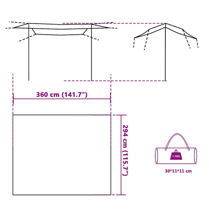 vidaXL Camping Tarp Green 360x294 cm Waterproof