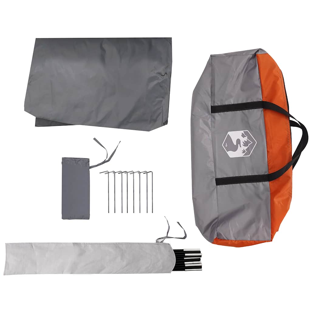 vidaXL Camping Tarp Grey and Orange 430x380x210 cm Waterproof